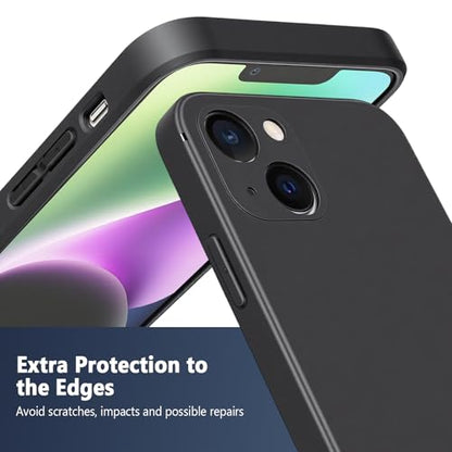 FanTEK Phone Case Compatible with iPhone 14 Case, Anti-Scratch & Fingerprint Phone Case Protective Cover, Matte Black - size: iPhone 14