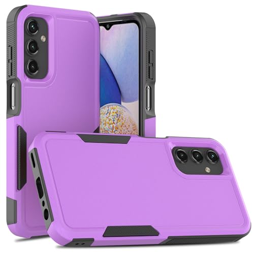 for Galaxy A15 5G Phone Case, [Military Grade Drop Tested] with HD Screen Protector, Dual Layer Protective Heavy Duty Cell Phone Cover Non-Slip Shockproof Case for Samsung Galaxy A15 5G (Purple) - color: Purple
