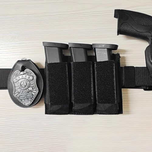 TRIWONDER Tactical Cigarette Pouch Molle Small Military Bag Battery Cigarette Case EDC Utility Card Holder Lighter Slot Mini Cigar Waist Pack - color: 14 Black - Triple Pistol