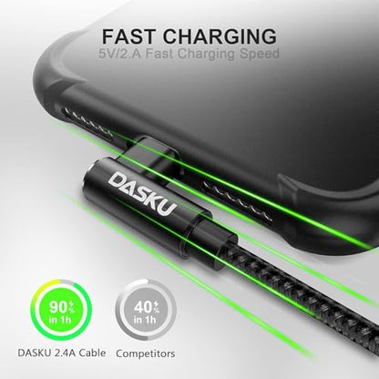iPhone Charger Cable [MFi Certified] Right Angle Lightning Cable 3FT 2 Pack - color: Black, size: 3FT, style: USB-A