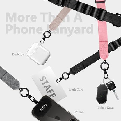 Azrra Phone Lanyard Crossbody, Phone Strap Crossbody with 2 Tether Tabs - color: Grey