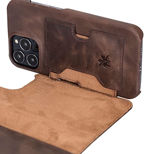 Venito Florence Leather Wallet Phone Case Compatible with iPhone 13 Pro Max (6.7 inch) - Extra Secure with RFID Blocking - Detachable Phone Wallet (Coffee Brown) - color: Coffee Brown, size: iPhone 13 Pro Max