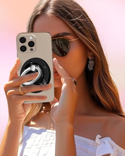 Lotadilo Magnetic Phone Ring Holder, Cute Phone Grip Stand, Black Butterfly - color: Black Butterfly