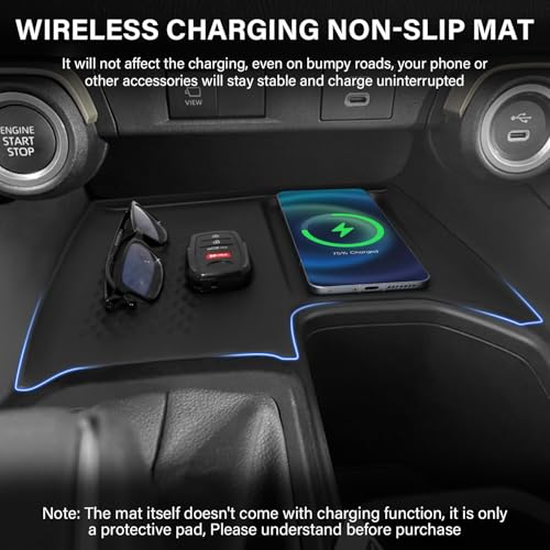 Wireless Charging Anti-Slip Mat for 2024 2025 2026 Toyota Grand Highlander - color: Wireless Charging Mat