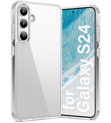 Vakoo Case for Samsung Galaxy S24 - Transparent | Anti-Yellowing, Crystal Clear Hard Back, Military-Grade Drop Protection, Supports Wireless Charging - color: Transparent, size: S24