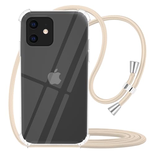 for iPhone 11 Crossbody Case Clear Adjustable Shoulder Neck Lanyard Strap Cover Women Girls Soft TPU Slim Shockproof Protective Hanging Phone Mobile Case for iPhone 11 6.1 Inch - Beige - size: for iPhone 11