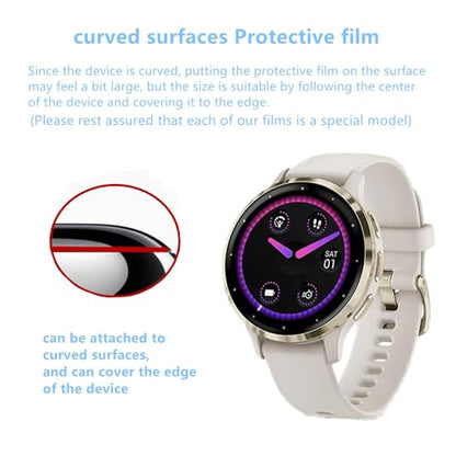 Compatible for Garmin Venu 3S / Venu 4 41mm / vivoactive 6 / vivoactive 5 Screen Protector (4 Pack) Smart Watch Flexible Full Coverage TPU Clear Film (Venu 3S) - size: Venu 4 41mm / Venu 3S / vívoactive 6