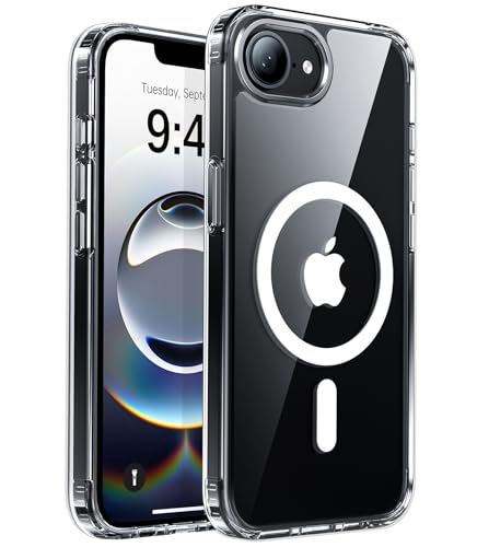 Eastinbox Magnetic iPhone 17e & 16e Case, Protective Case, Clear | Shockproof, Compatible with MagSafe, Military-Grade Protection, Anti-Yellowing, Phone Case for iPhone 17 e/16 e 6.1" - color: Clear