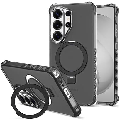Compatible with Samsung Galaxy S26 Ultra Case 6.9'' Cute Wavy Frame with Magnetic Stand [Compatible with Mag-Safe] Military-Grade Translucent Phone Case for S26 Ultra, Black - color: Black, size: Samsung Galaxy S26 Ultra