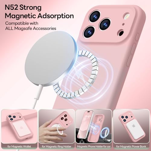 LOVE 3000 Magnetic for iPhone 17 Pro Max Case Silicone, Pink Sand - color: Pink Sand, size: iPhone 17 Pro Max 6.9inch
