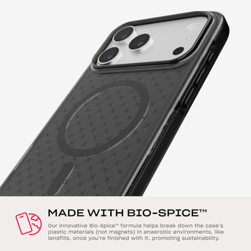 Tech21 EvoCheck Case for iPhone 17 Pro Max – Smokey/Black | Slim Protective Case | Impact Protection | MagSafe Compatible - color: Black, size: iPhone 17 Pro Max