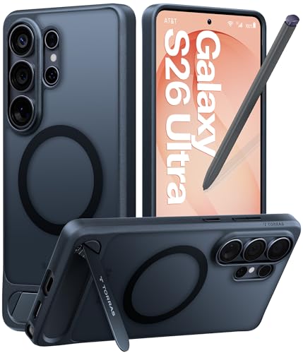 TORRAS Strong Magnetic & Seamless Stand for Samsung Galaxy S26 Ultra Case, Fit for MagSafe, Mil-Grade Drop Protection, Kickstand for Samsung Galaxy S26 Ultra Case, Translucent Back/Black Edge - color: Black, size: Galaxy S26 Ultra