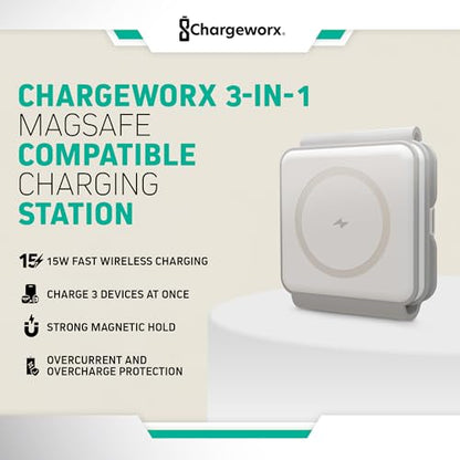 3-in-1 Foldable MagSafe Charger, iPhone 17/16/15, Apple Watch & AirPods Pro