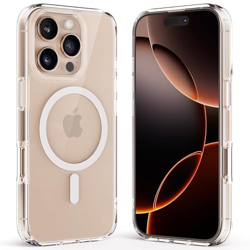 Crystal Fit Magnetic Clear Case for iPhone 16 Pro, Compatible with MagSafe, Anti Yellowing, Slim Protective Cover (for iPhone 16 Pro) - size: iPhone 16 Pro