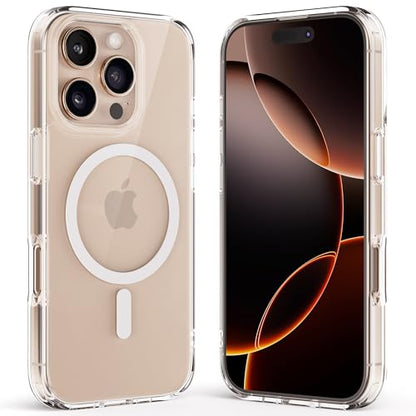Crystal Fit Magnetic Clear Case for iPhone 16 Pro, Compatible with MagSafe, Anti Yellowing, Slim Protective Cover (for iPhone 16 Pro) - size: iPhone 16 Pro