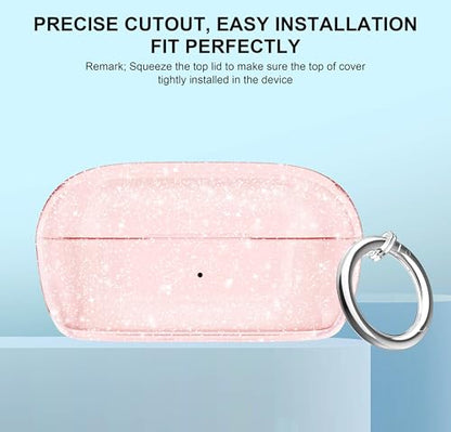 Aircawin for Bose New QuietComfort Earbuds Case Clear Glitter 2024 - color: Clear Pink Glitter