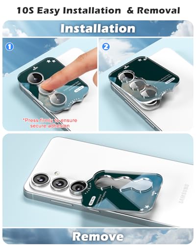 CloudValley for Samsung Galaxy S26 Camera Lens Protector, 9H Tempered Glass + Aluminum Alloy Lens Protective Ring Ultra-HD Tempered Glass Cover,Silver - color: Silver