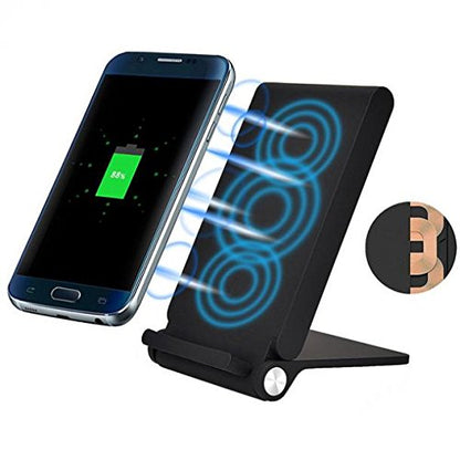 10W Fast Wireless Charger Folding Pad Stand 3-Coils Compatible With for iPhone 8 Plus X Xr XS Max - Samsung Galaxy S6 S7 S8 S9 S10 Plus, Note 8 9 - Google Pixel 3, 3 XL - LG V30 G6 G7 G8 ThinQ V35 V40