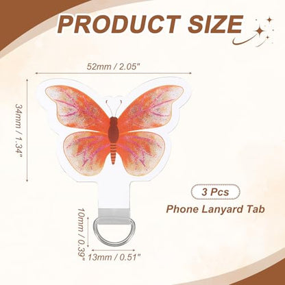 uxcell Phone Tether Tab Universal Butterfly - color: Orange