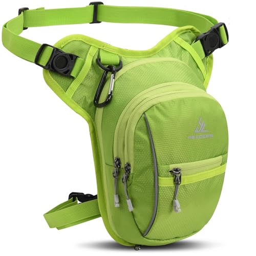 Peicees Motorcycle Leg Bag for Men Womens Thigh Bag, Expandable - color: Green