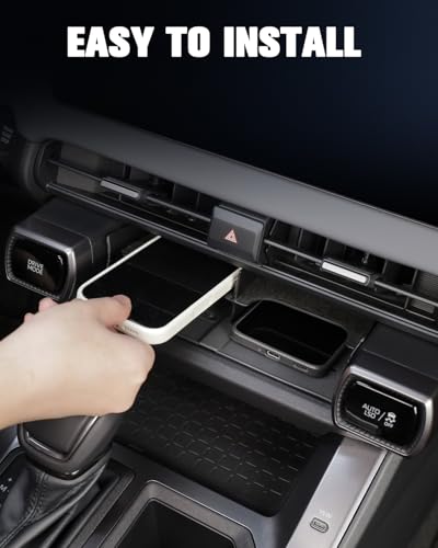 RAV 4 2026 XSE Tray 2-in-1 2026 Rav4 Wireless Charging Tray Compatible with 6th Gen 2026 Toyota RAV4 Compartment Charging Insert Divider 2026 RAV4 Wireless Charging Mat Silicone RAV 4 2026 Accessories - size: 2) RAV4 2026 Charging Insert Divider (2-in-1)