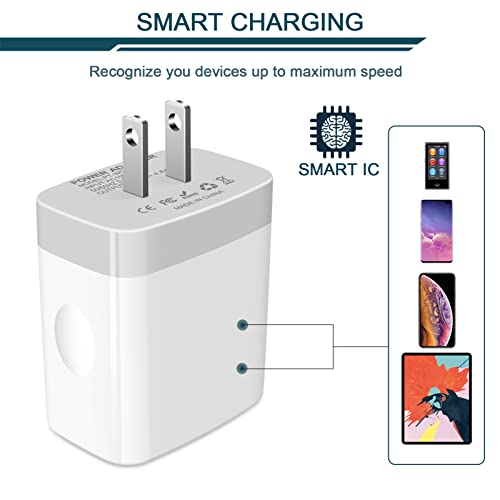 USB Charger Cube, Wall Charger Plug, AILKIN 4.8A 4-Muti Port USB Adapter - color: White