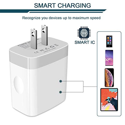 USB Charger Cube, Wall Charger Plug, AILKIN 4.8A 4-Muti Port USB Adapter - color: White