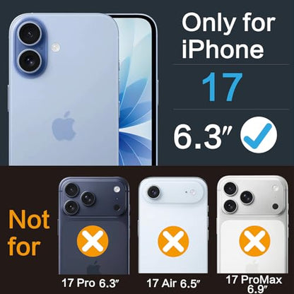 SAMKE 3 Pack Designed Tempered Glass for iPhone 17 Screen Protector 6.3in - size: iPhone 17 (6.3-inch)
