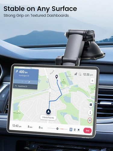 OHLPRO Magnetic Tablet Holder for Car Dashboard & Windshield, Adjustable Suction Cup Mount with Extendable Arm, 360° Rotation, Washable Base, Compatible with iPad, for Magsafe iPhones, Tablets - size: for 4.7-12'' Tablet