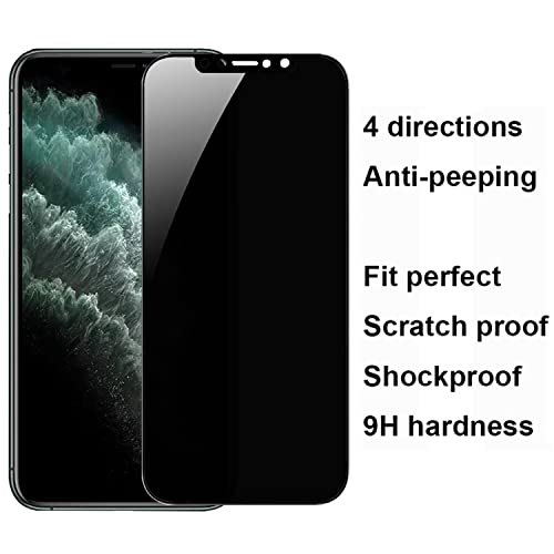 2 Pack 360 Degree Privacy Tempered Glass Suit for iPhone 11 Pro Max/iPhone XS Max Anti-Spy 4 Directions Screen Protector Film 4 Sides Anti-Peeping 9H Hardness Anti-scratch 6.5 inch - size: For iPhone 11 Pro Max/ iPhone XS Max