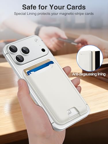 TopMade for MagSafe Wallet, Strongest Magnetic Phone Wallet, 4 Cards Holder - color: White