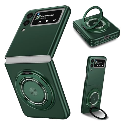 Magnetic Case for Samsung Galaxy Z Flip 3, [Compatible with MagSafe] Military Grade Shockproof Slim fit Samsung Z Flip 3 Phone Case with Magnetic Ring Kickstand, Green - color: Green, size: Samsung Galaxy Z Flip 3