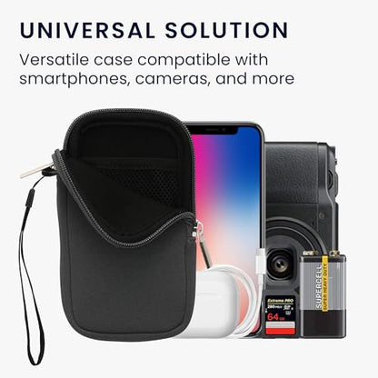 kwmobile Universal Phone Pouch Size M - 5.5" - Neoprene Smartphone Pouch with Zip - Water-Repellent Mobile Phone Case - Sleeve in Grey - color: grey, size: M - 5.5"