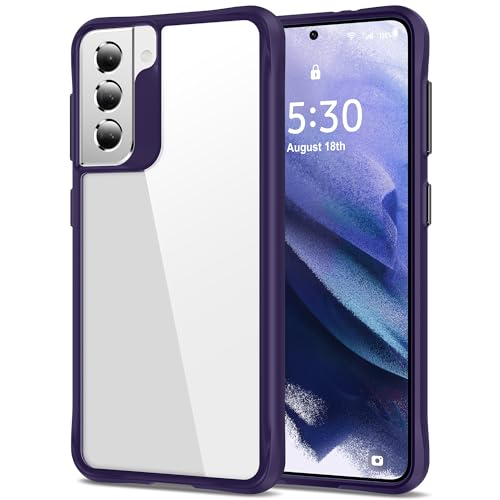 HOOMIL Case for Samsung Galaxy S22 Plus 5G 6.6-Inch, Non-Yellowing, Drop Protection, Anti-Scratch Transparent Hard Back Phone Cover - Purple - color: Purple, size: Samsung Galaxy S22 Plus