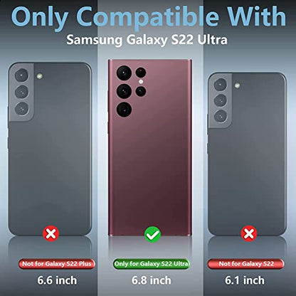 YmhxcY for S22 Ultra Case, Drop Proof 3-Layer Durable Cover/Shockproof Armor Drop Protection/Solid Rubber Protective Matte Cover for Galaxy S22 Ultra 6.8”-Dark Grey/Lime Green - color: Dark grey and Lime green