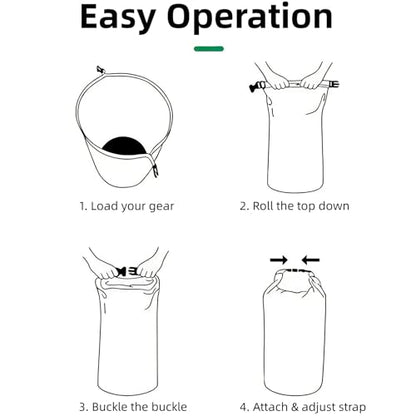 Waterproof Dry Bag, 2L Roll Top Waterproof Bag IPX8 with Crossbody Strap, Phone Clear Window, Phone Pouch Water Protector for Camp Beach Travel, Cruise Essentials, Kayak Accessories (Army Green) - color: Army green dry bag 2L