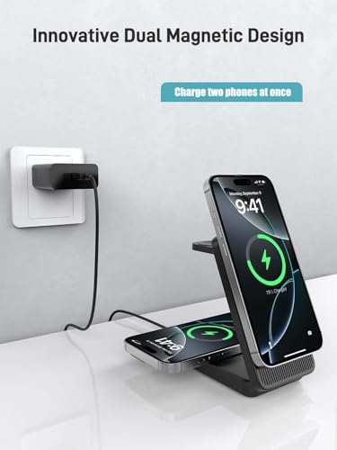 Wireless Charger for Apple, 3 in 1 Foldable Charging Station