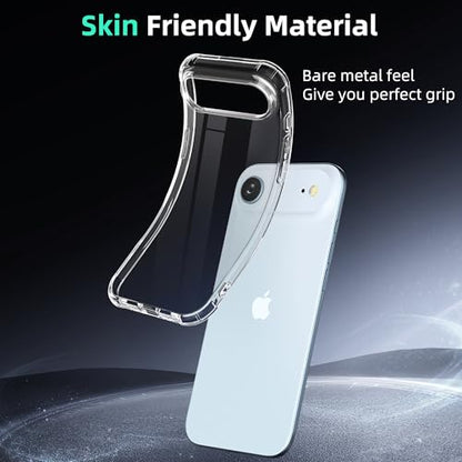 ONES for iPhone Air /17 Air Case Clear, Slim Soft TPU Silicone Cover, Military Drop Protective Thin Phone Bumper Case with Shockproof Airbags, Dropseys Slippery Sturdy, Durability, Transparent - color: HD High Transparency, size: iPhone 17 Air
