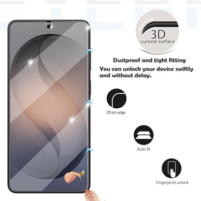 Galaxy S26 Plus Screen Protector + Camera Lens Protector, [2 +2 Pack] [Ultrasonic Fingerprint Unlock] Full Coverage Tempered Glass Screen Protector For Samsung Galaxy S26 Plus / S26+ - size: Galaxy S26 Plus