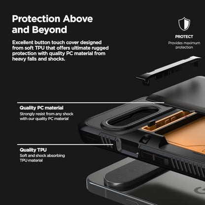 VRS DESIGN Damda Glide Pro for Pixel 10 Pro XL (2025) – Rugged Wallet Case with Sturdy Semi Auto Card Holder [4 Cards] Heavy Duty Phone Cover (Guardian Black) - color: Guardian Black, size: Pixel 10 Pro XL