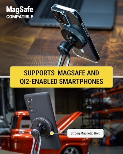 Scosche MagicMount Charge Pro Qi2 Home/Office MagSafe Suction Mount, 15W Fast Wireless Charger Magnetic Cell Phone Holder Compatible with iPhone 16/15/14/13/12 Pro Max Plus and Samsung Galaxy S25 - size: Circle, style: Home / Office Suction