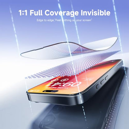 DMJN 9H+ Glass for iPhone 16 Pro Max Screen Protector (NO.1 Military Grade Shatterproof) Screen Protector 16 Pro Max Tempered Glass, Full Edge Coverage, 2 Pack - size: iPhone 16 Pro Max