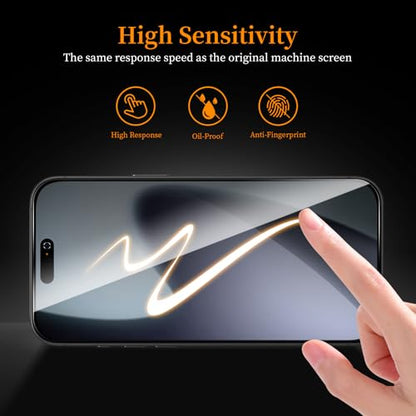 3+3 Pack Privacy Screen Protector for iPhone 17，3 Anti-Spy Tempered Glass Film+3 Camera Lens Protector, Anti-Scratch, 9H Hardness，Compatible phone cases，High definition