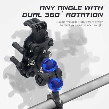Motorcycle Phone Mount with Vibration Dampener, Handlebar Phone Clip - color: Handlebar Mount
