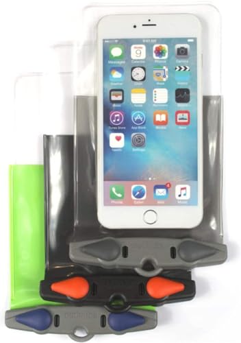 Aquapac Waterproof Phone Case, Medium, Grey | iPhone and Android, Made in The UK, Hiking, Mountain Biking, Running Accessory, Floating, IPX8 certified to 30 ft deep. - color: Gray, size: Medium
