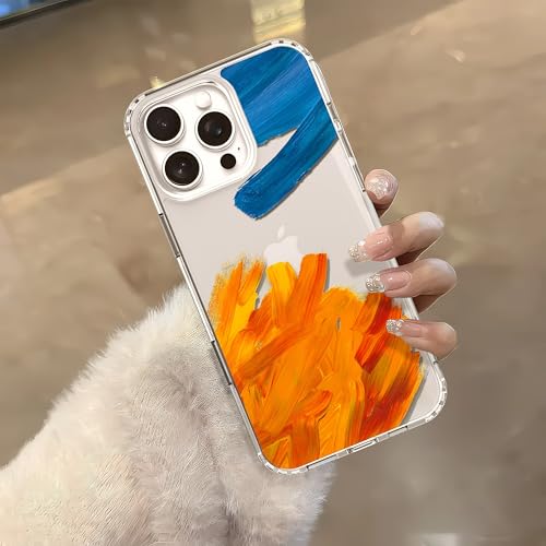 IAIYOXI Clear Case for iPhone 16, [Crystal Clear Military-Grade Drop Protection], Non-Yellowing, Slim Lightweight Transparent TPU Bumper Phone Case Cover Design - Oil Ink - color: Oil Painting Ink, size: iPhone 16