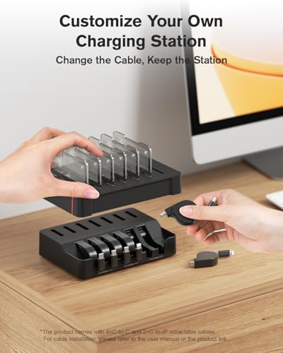 SooPii HomeHub H1 60W Charging Station for Multiple Devices, Black - color: Black