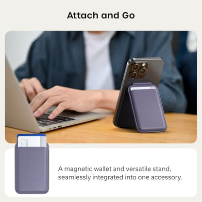 Satechi MagSafe Wallet Stand, Card Holder, NFC Pass-Through - color: Purple