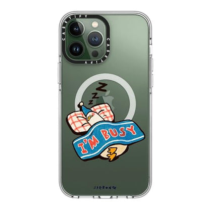 CASETiFY for iPhone 13 Pro Max Case - Impact Clear Compatible with MagSafe | Not Yellowing | 6.6 ft. 3x Military Grade Drop Protection | I'm so busy | Clear - color: I'm so busy, size: Iphone 13 Pro Max (6.7")