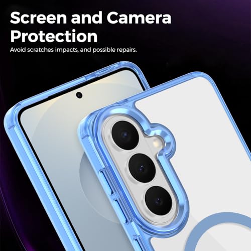 Lunivop for Samsung Galaxy s26 Case Hard [Compatible with Magsafe Wireless Charging] Yellowing Resistant Magnetic Cover Clear para S 26 6.3 '' 5G 2026 Rugged Best Phone Cases Light Blue - color: Light Blue, size: Compatible with Samsung Galaxy S26